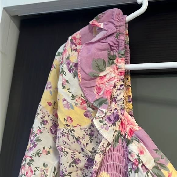 Betsey Johnson Pink and Yellow Bishop Sleeve Sundress - Picture 5 of 8